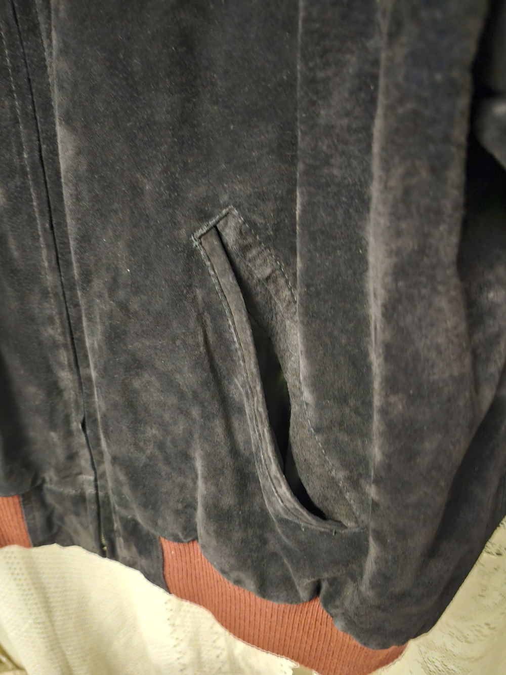 Ssatori Vintage Colorblock Leathet Bomber Jacket in Maroon, Teal & Black MED - Picture 2 of 11